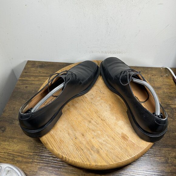 Salvatore Ferragamo Studio Shoes Mens Size 10 D Leather Lace Up Dress Square Toe - Picture 5 of 10